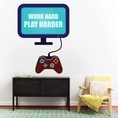 Play Hard Wall Decal